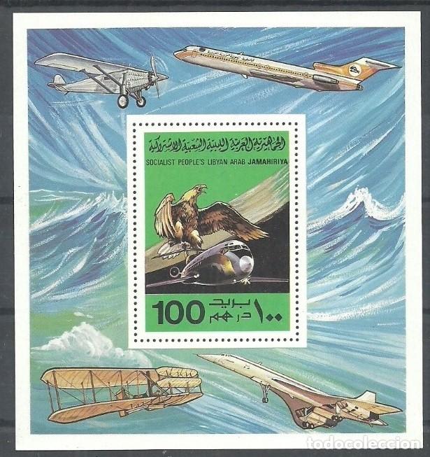 Sellos: LIBIA LIBYA JAMAHIRIYA 1978 SHEET MNH ANIVERSARIO WRIGHT BROTHERS AVIONES AEROPLANOS CONCORDE PLANES