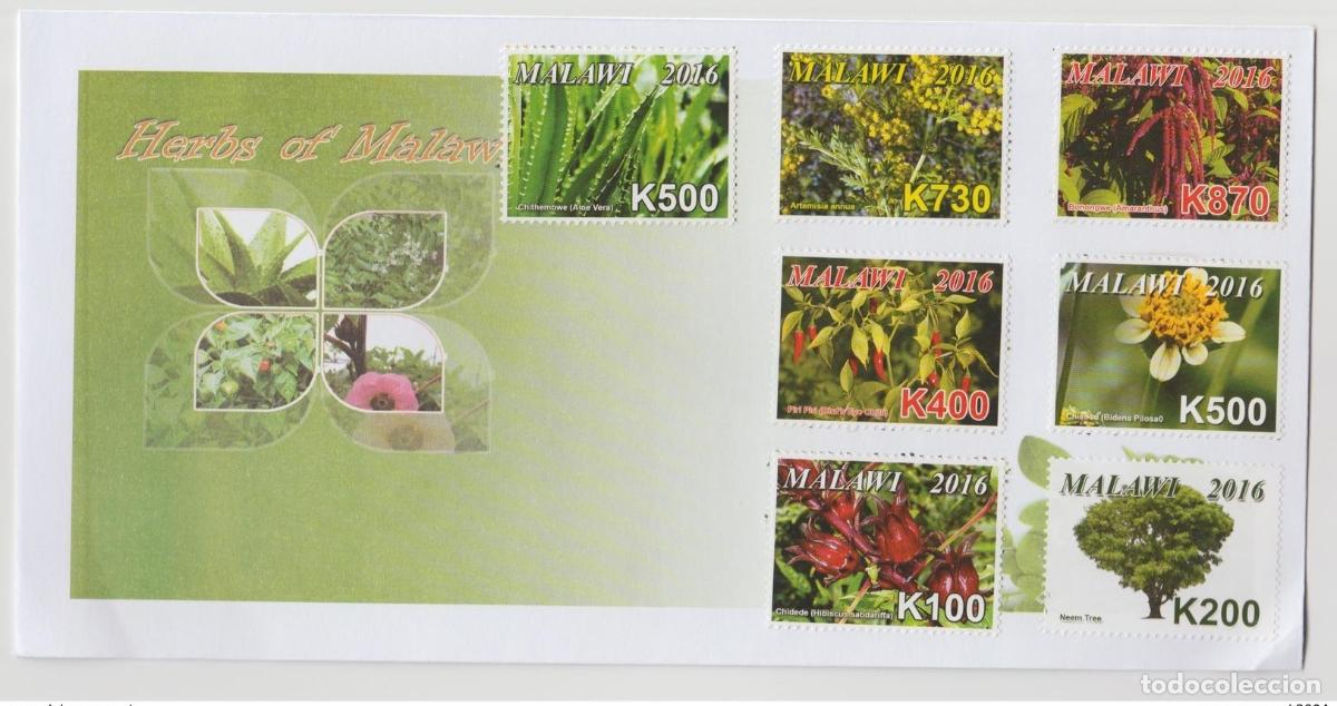 Sellos: Malawi 2016: Hierbas plantas &aacute;rboles FDC primer d&iacute;a