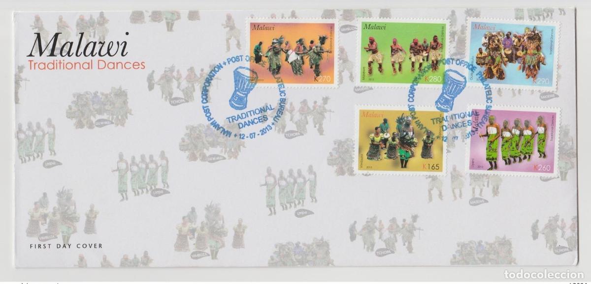 Sellos: Malawi 2013: Danzas tradicionales danza arte tanz FDC primer d&iacute;a