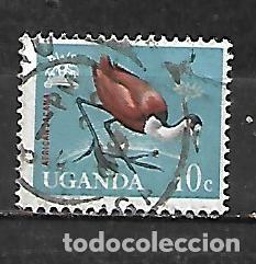 Sellos: 1965: UGANDA P&aacute;jaros - Jacana africana (usado)