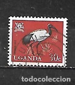 Sellos: 1965: UGANDA P&aacute;jaros - Ibis sagrado (usado)