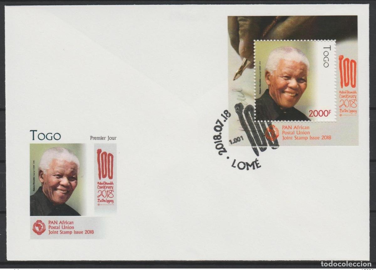Selos: Togo 2018 Mi.? S/S FDC D&iacute;a 1 Edici&oacute;n conjunta PAN Nelson Mandela 100 a&ntilde;os
