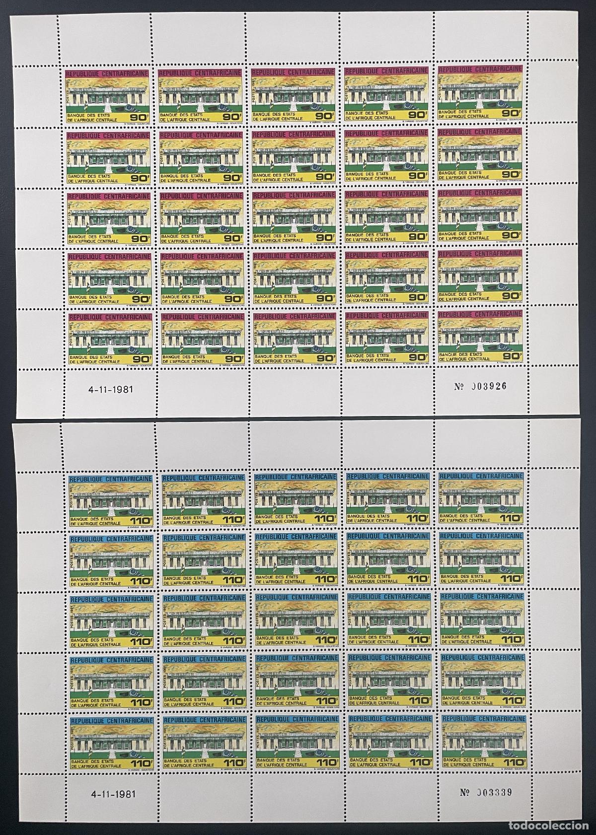 Sellos: &Aacute;frica Central 1981 YT 468-469 tabl&oacute;n Estados del Banco BEAC