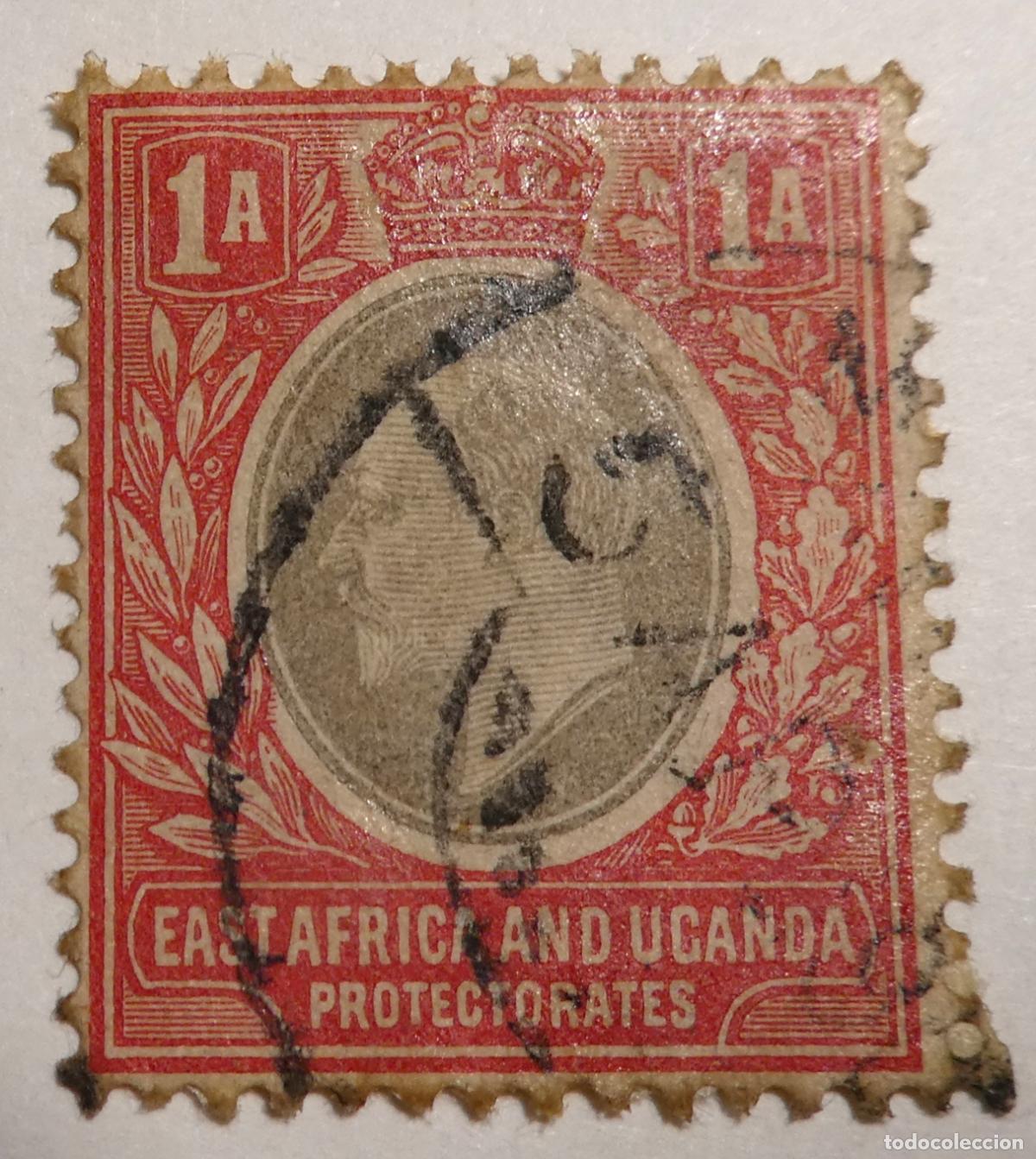 Sellos: Sello postal de Protectorados de &Aacute;frica Oriental y Uganda, 1 anna Rey Eduardo VII 1904