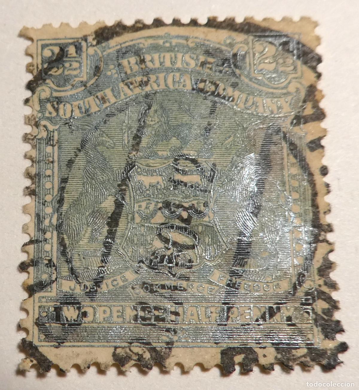 Sellos: Sello postal de British South Africa Company, Two Pence Halfpenny 1906
