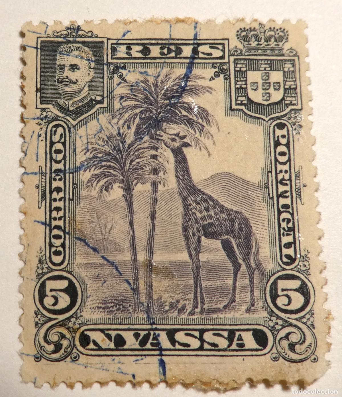 Sellos: Sello postal Colonia de Portugal Nyassa (Mozambique) Carlos I de Portugal 5 r&eacute;is 1901