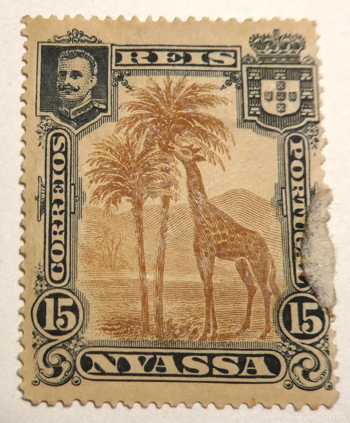 Sellos: Sello postal Colonia de Portugal Nyassa (Mozambique) Carlos I de Portugal 15 r&eacute;is 1901
