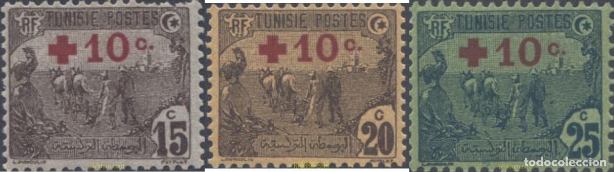 Sellos: 654311 MNH TUNEZ 1916 RECARGO A FAVOR DE LOS PRISIONEROS DE LA GUERRA ENTRE TUNEZ Y ALEMANIA. SOBRE