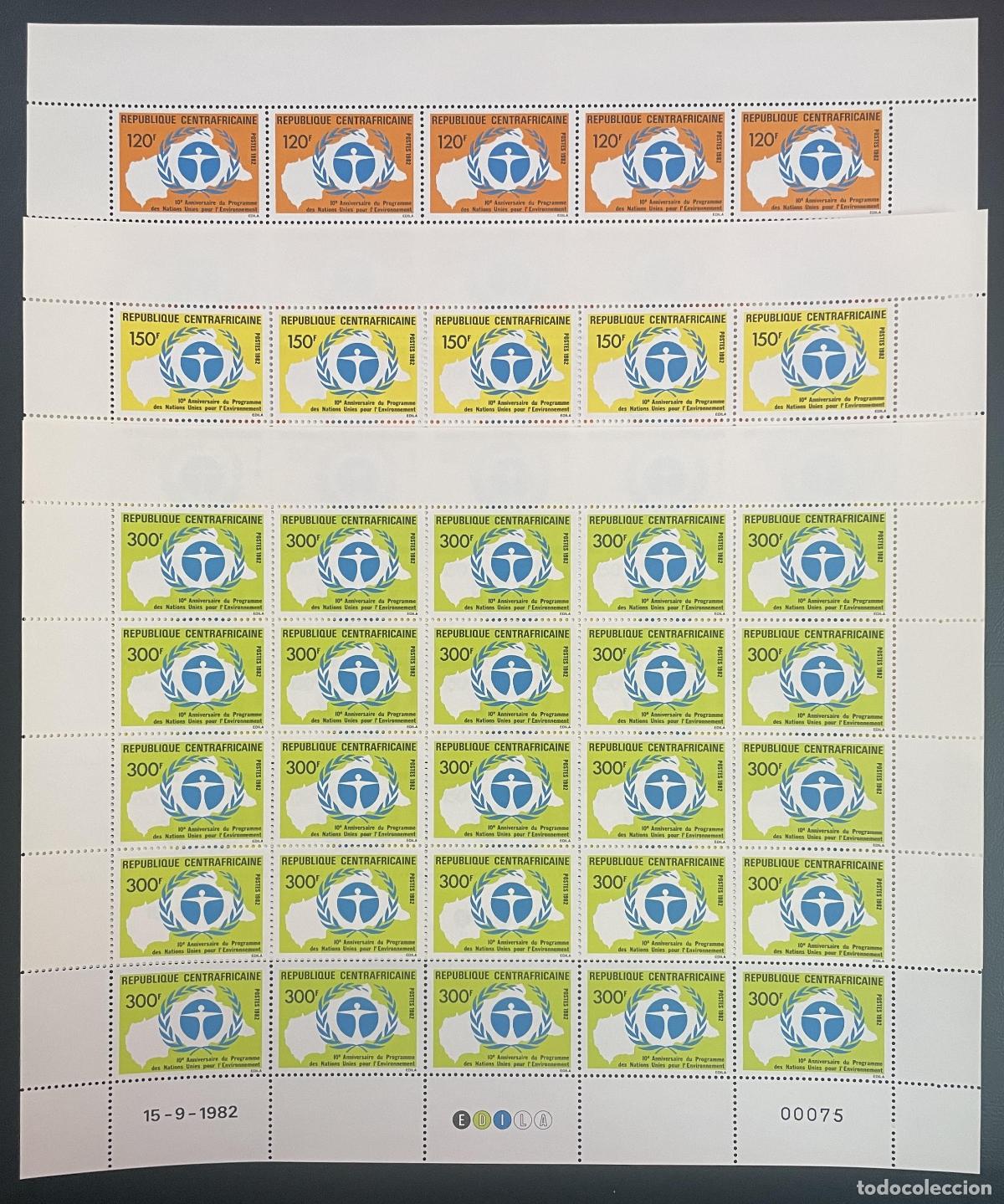 Stamps: &Aacute;frica Central 1982 YT 541-543 tabl&oacute;n Programa de las Naciones Unidas para el Medio Ambiente