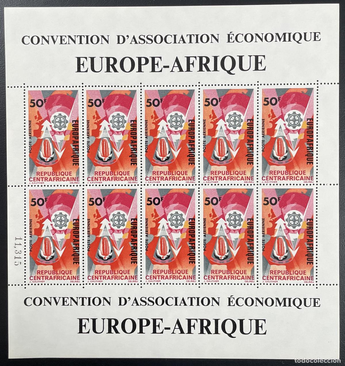 Sellos: &Aacute;frica Central 1966 T PA 42 tabl&oacute;n Asociaci&oacute;n Econ&oacute;mica Euroafricana