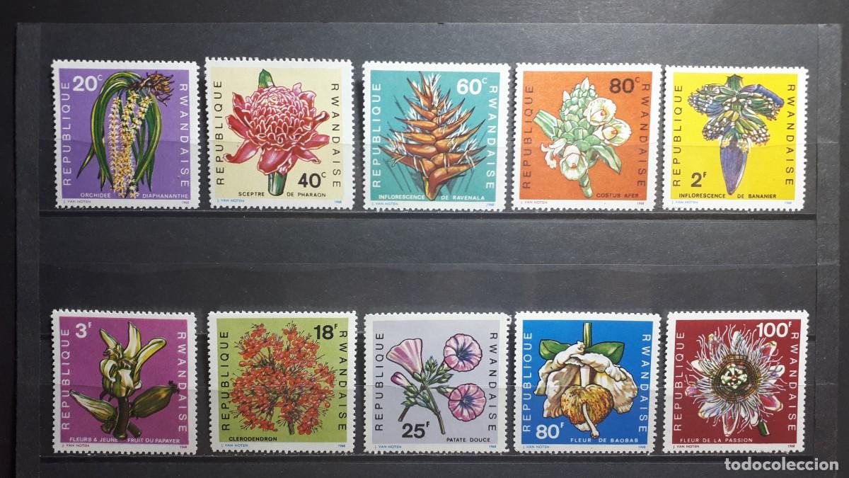 Sellos: RUANDA. FLORA. A&Ntilde;O 1968. **. EDIFIL 253/62