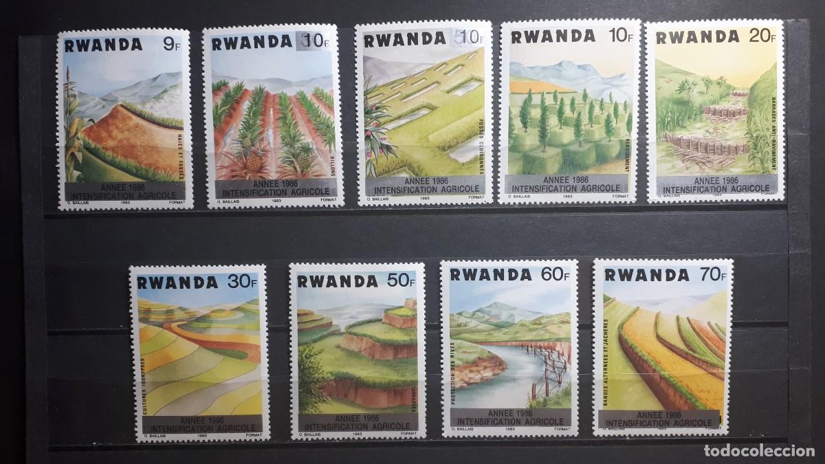 Sellos: RUANDA. NATURALEZA. A&Ntilde;O 1988. **. EDIFIL 1202/10
