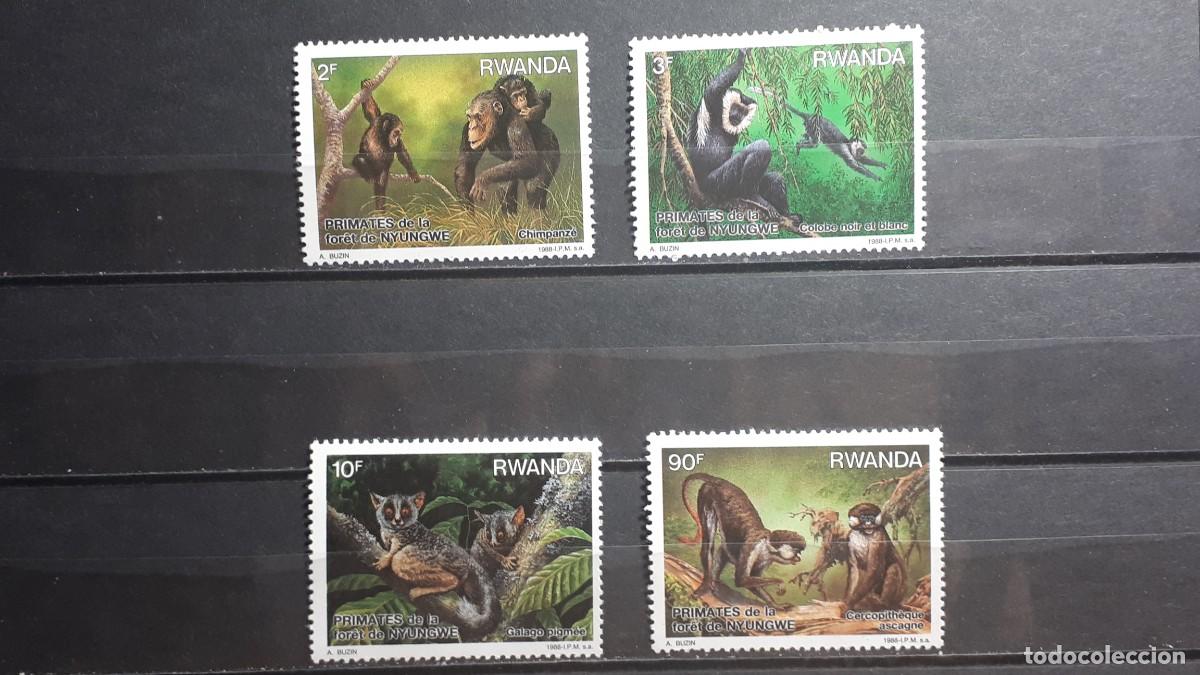 Briefmarken: RUANDA. FAUNA. A&Ntilde;O 1988. **. EDIFIL 1259/62