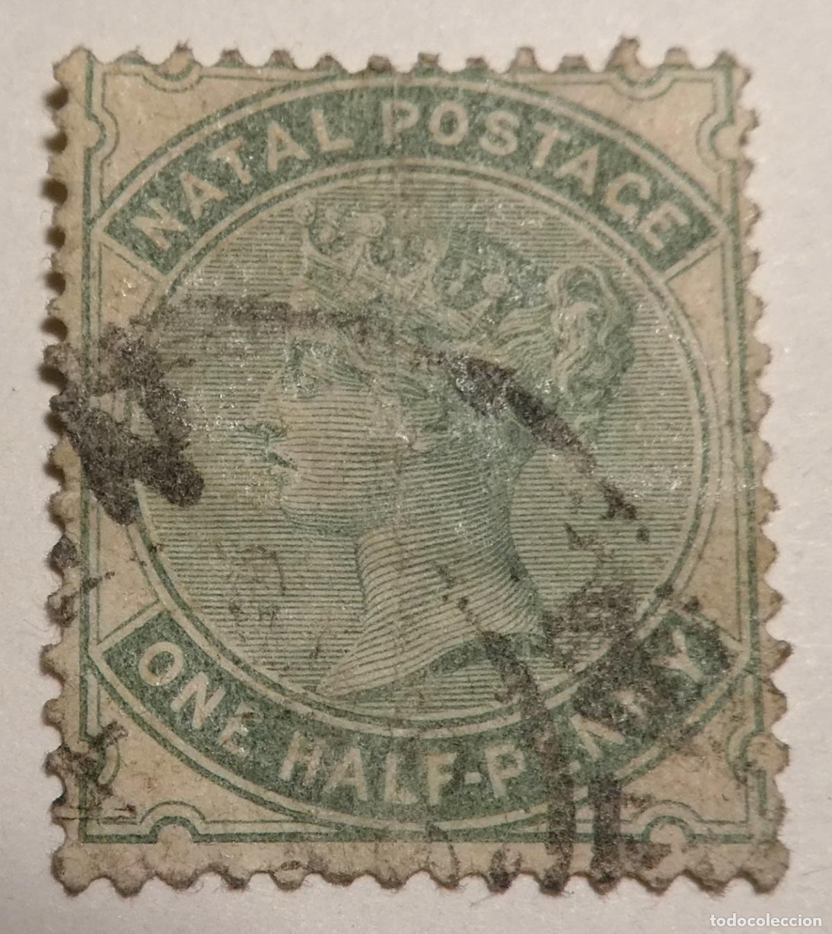 Sellos: Sello postal colonia brit&aacute;nica de Natal ,1/2d (medio penique) 1882 Reina Victoria