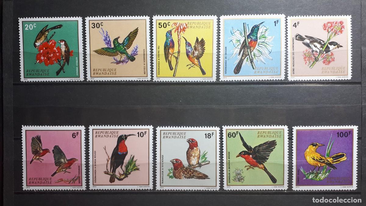 Sellos: RUANDA. AVES. A&Ntilde;O 1972. **. EDIFIL 464/73