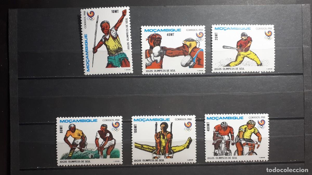Sellos: MOZAMBIQUE. OLIMPIADAS. A&Ntilde;O 1988. **. EDIFIL 1077/82