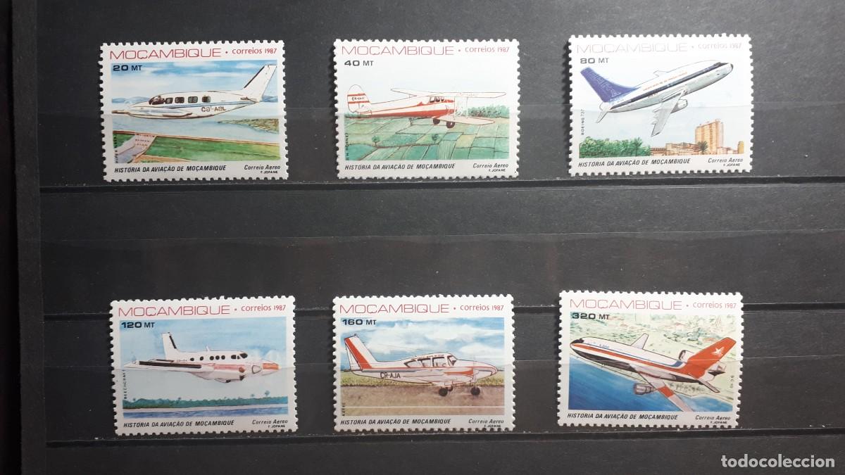 Sellos: MOZAMBIQUE. AVIONES. A&Ntilde;O 1987. **. EDIFIL a&eacute;reo 46/51