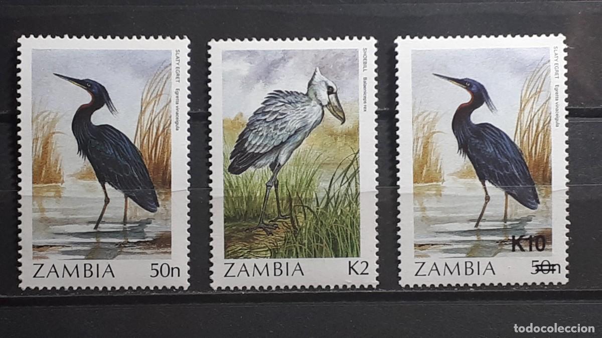 Sellos: ZAMBIA. AVES. A&Ntilde;O 1987. **. EDIFIL 395/7.