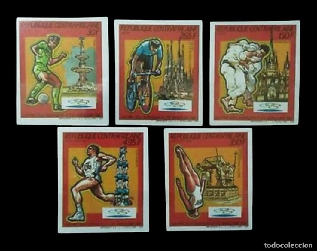 Sellos: REP&Uacute;BLICA CENTROAFRICANA 1987. SIN DENTAR. Juegos Ol&iacute;mpicos Barcelona 1992. NUEVO - MNH.