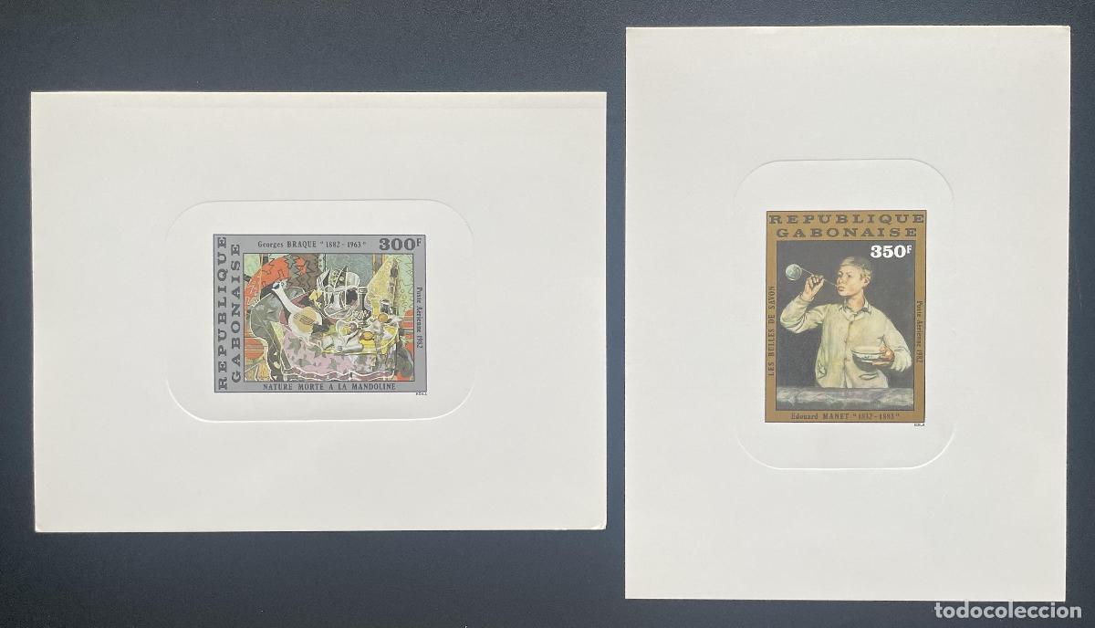 Francobolli: Gab&oacute;n 1982 Mi. 839 - 840 arte de pintura Braque Manet a prueba lujo