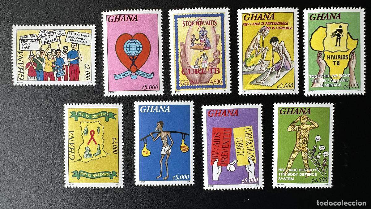 Sellos: Ghana 2005/2006 Mi. 3769 - 3778 Lucha contra el SIDA la tuberculosis