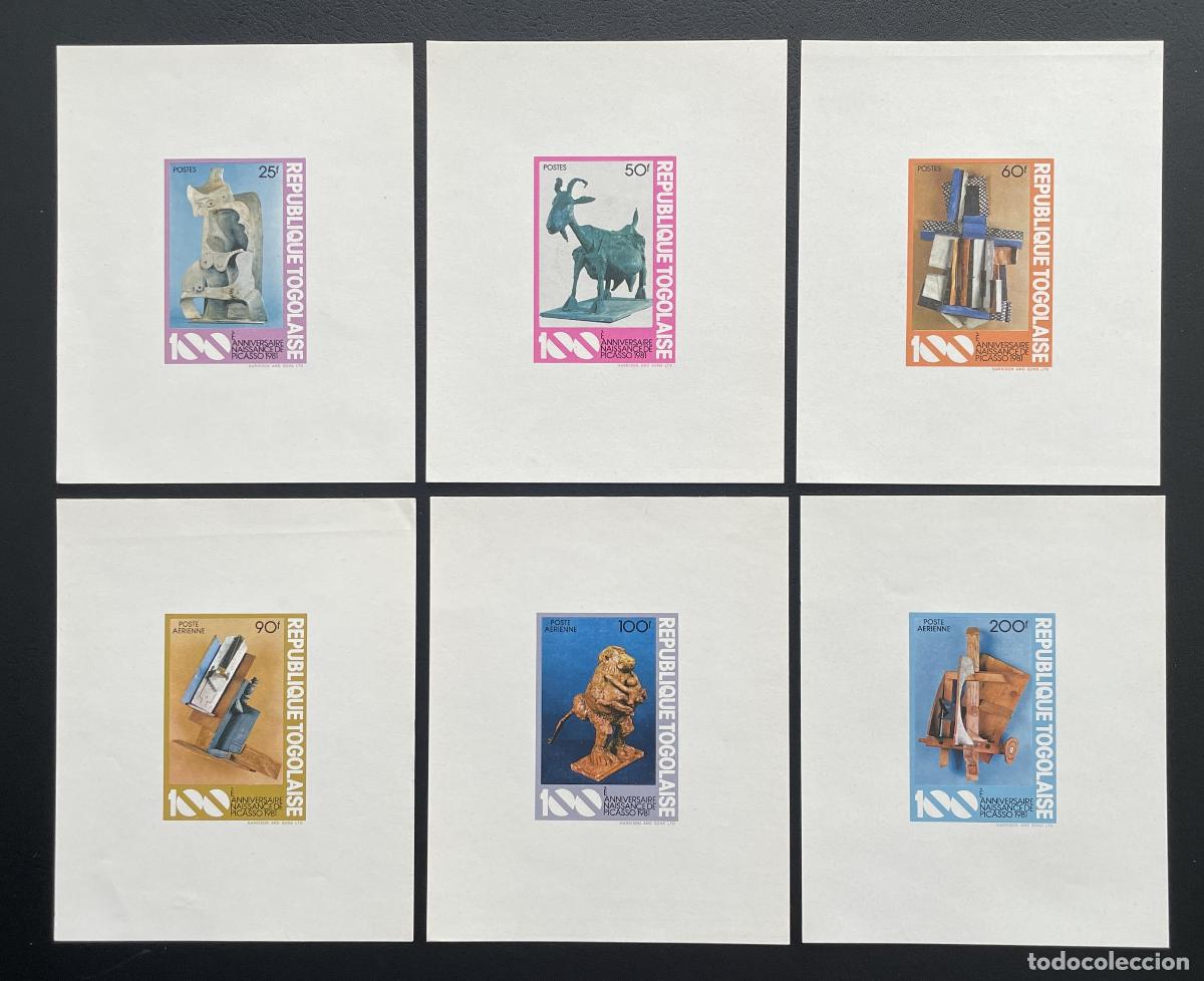 Sellos: Togo 1981 Mi. 1559 - 1564 prueba de lujo escultura Picasso aniversario arte