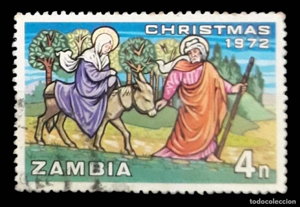 Sellos: ZAMBIA 1972 Navidad. USADO.