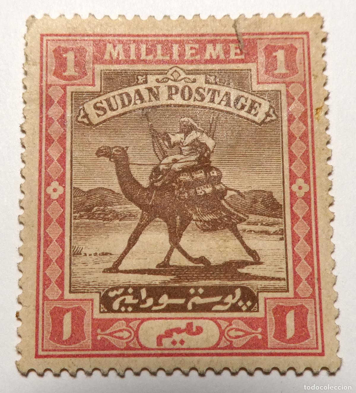 Sellos: Sello postal de 1 millieme de Sud&aacute;n 1898, periodo del Sud&aacute;n Anglo-Egipcio
