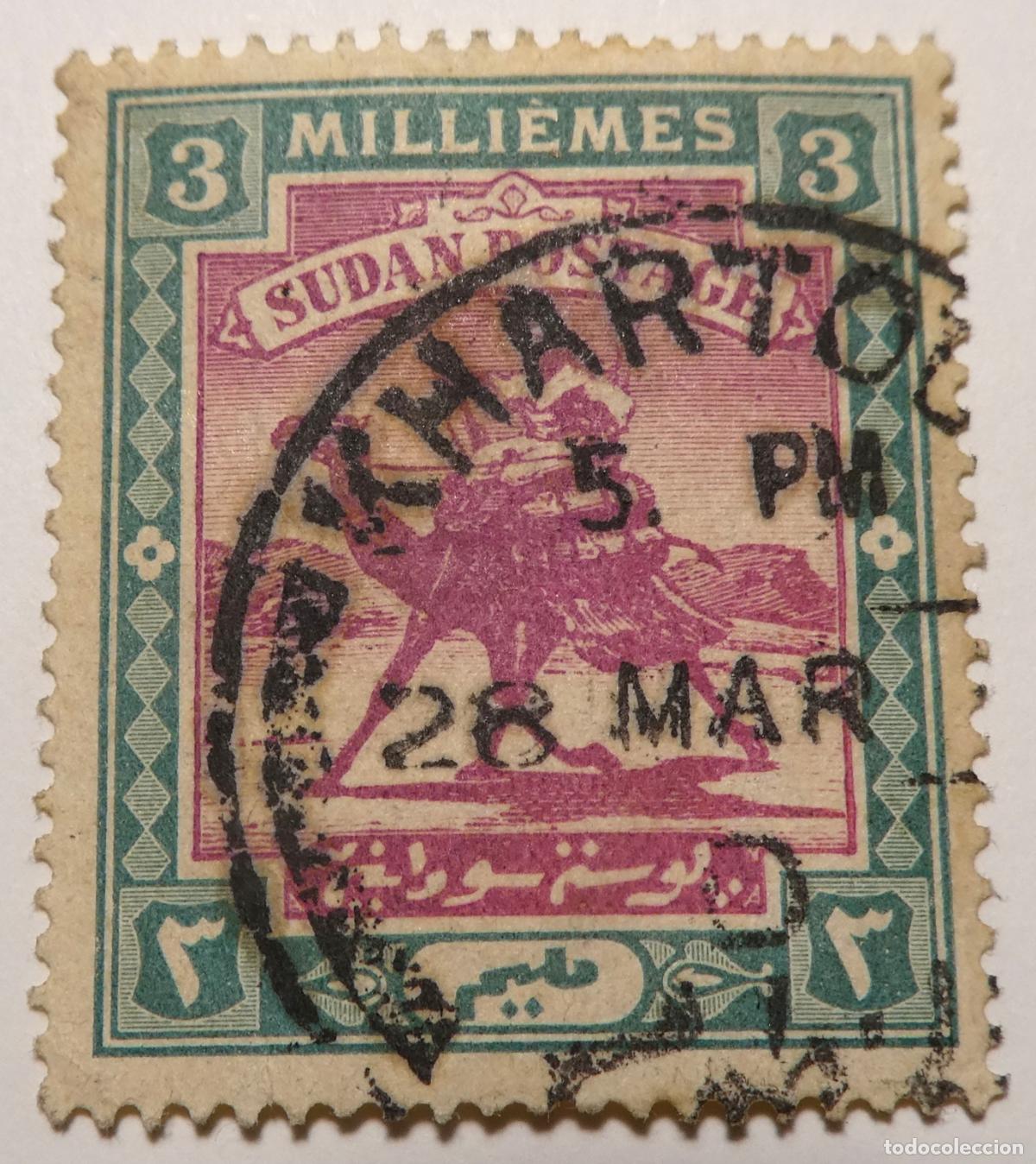 Sellos: Sello postal de 3 milliemes de Sud&aacute;n 1906, Sud&aacute;n Anglo-Egipcio