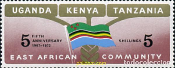 Sellos: 215063 MNH ESTE AFRICANO 1972 5 ANIVERSARIO DE LA COMUNIDAD DEL ESTE AFRICANO
