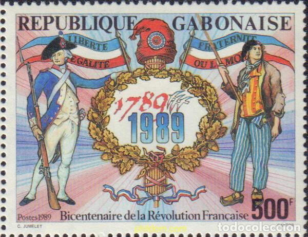 Sellos: 221476 MNH GABON 1989 200 ANIVERSARIO DE LA REVOLUCION FRANCESA