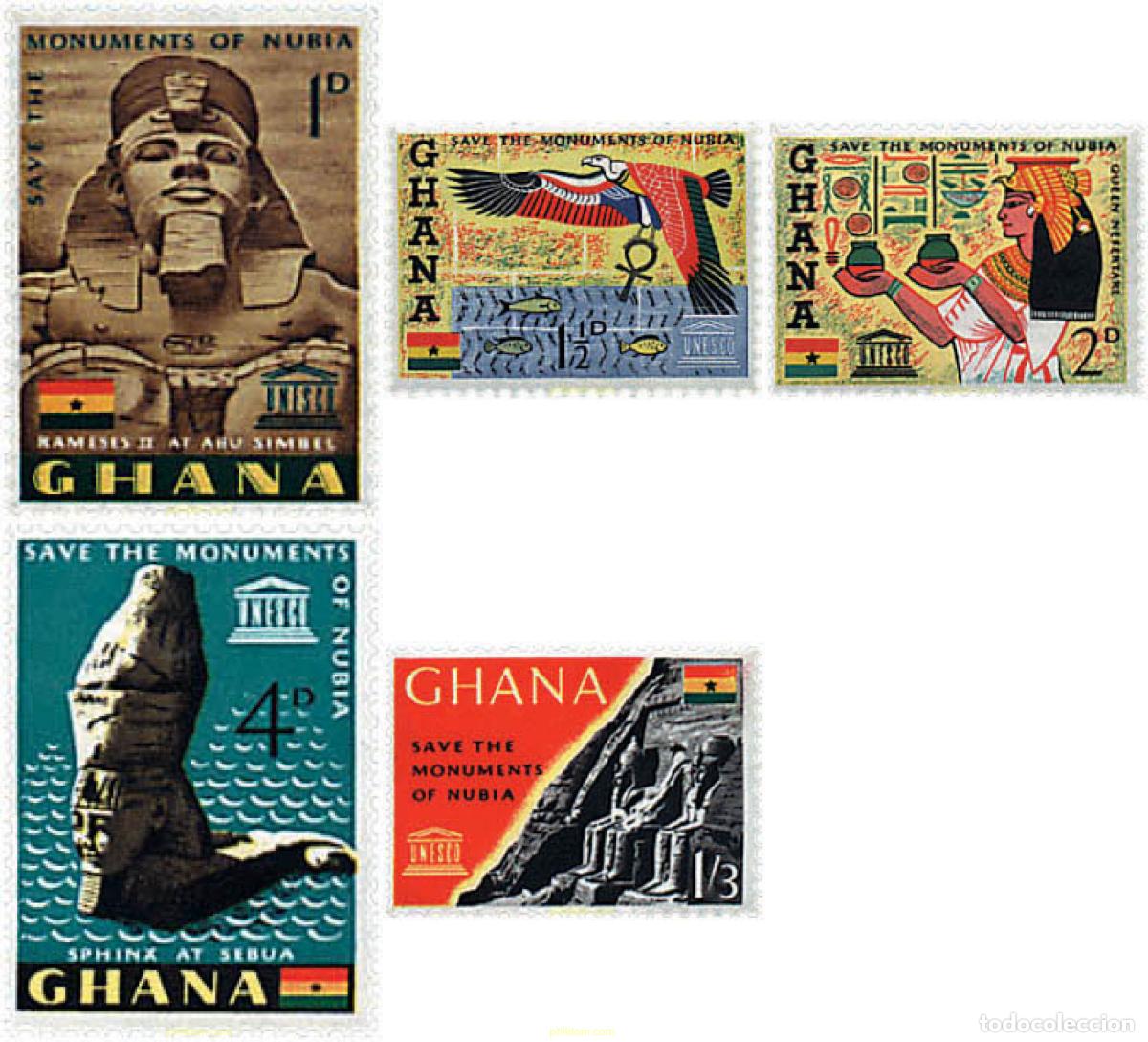 Sellos: 33545 MNH GHANA 1963 SALVACION DE LOS MONUMENTOS DEL NUBIA