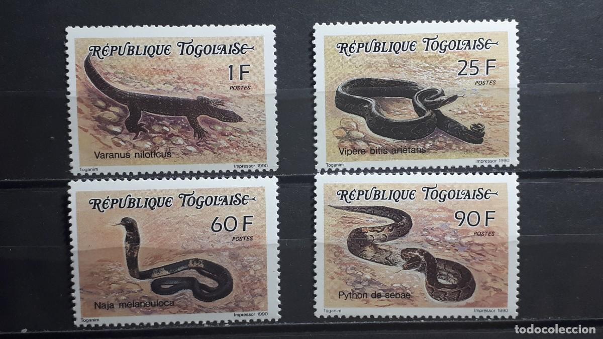 Sellos: TOGO. FAUNA. A&Ntilde;O 1990. **. YVERT 1293/6