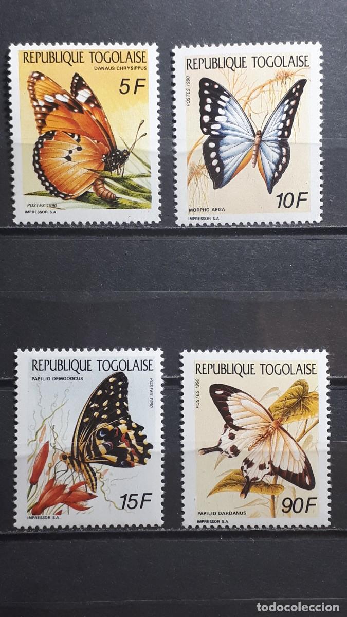 Sellos: TOGO. FAUNA. A&Ntilde;O 1990. **. YVERT 1289/92
