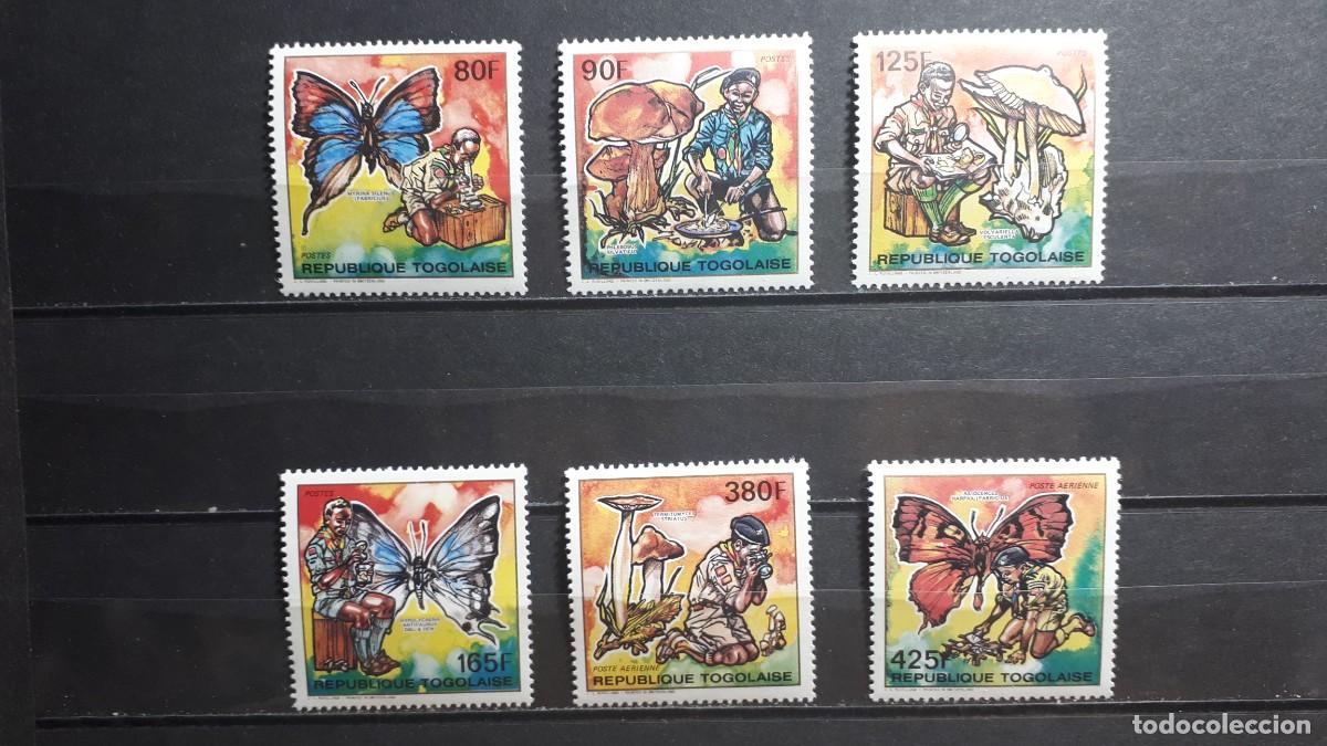 Sellos: TOGO. FAUNA. A&Ntilde;O 1990. **. YVERT 1284/7, a&eacute;reo 664/5