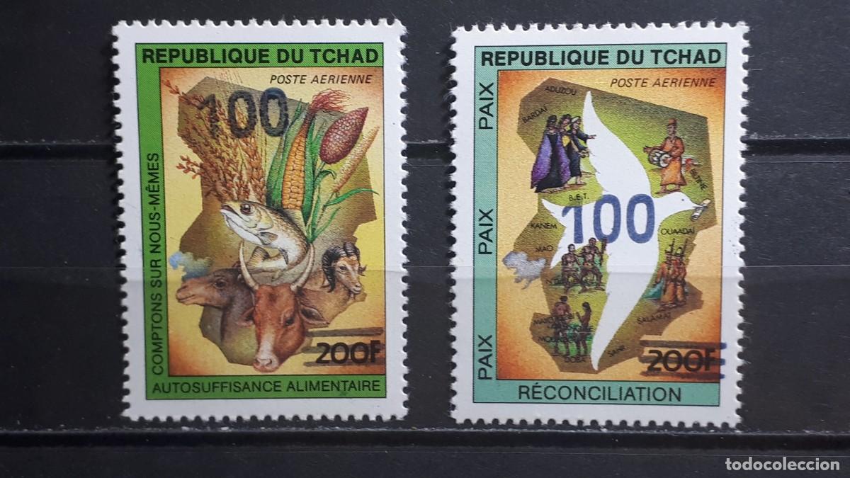 Sellos: TCHAD. A&Ntilde;O 1984. **. YVERT A&eacute;reo con sobrecarga 273/4