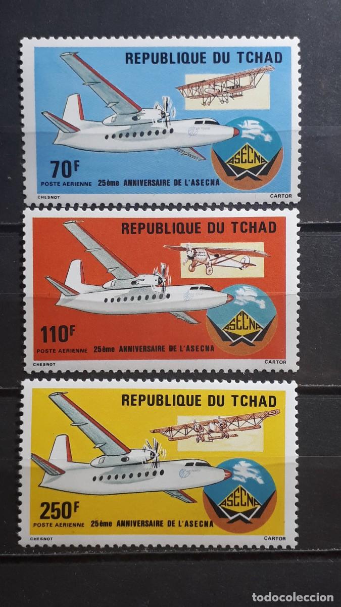 Sellos: TCHAD. A&Ntilde;O 1985. **. YVERT A&eacute;reo 294/6