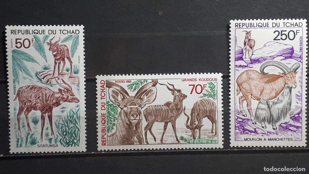 Sellos: TCHAD. FAUNA. A&Ntilde;O 1985. **. YVERT 501/3
