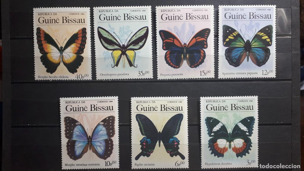 Sellos: GUINEA BISSAU. FAUNA. MARIPOSAS. A&Ntilde;O 1984. **. YVERT 314/20