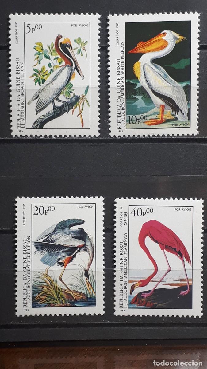Sellos: GUINEA BISSAU. AVES. A&Ntilde;O 1985. **. YVERT A&eacute;reo 84/7