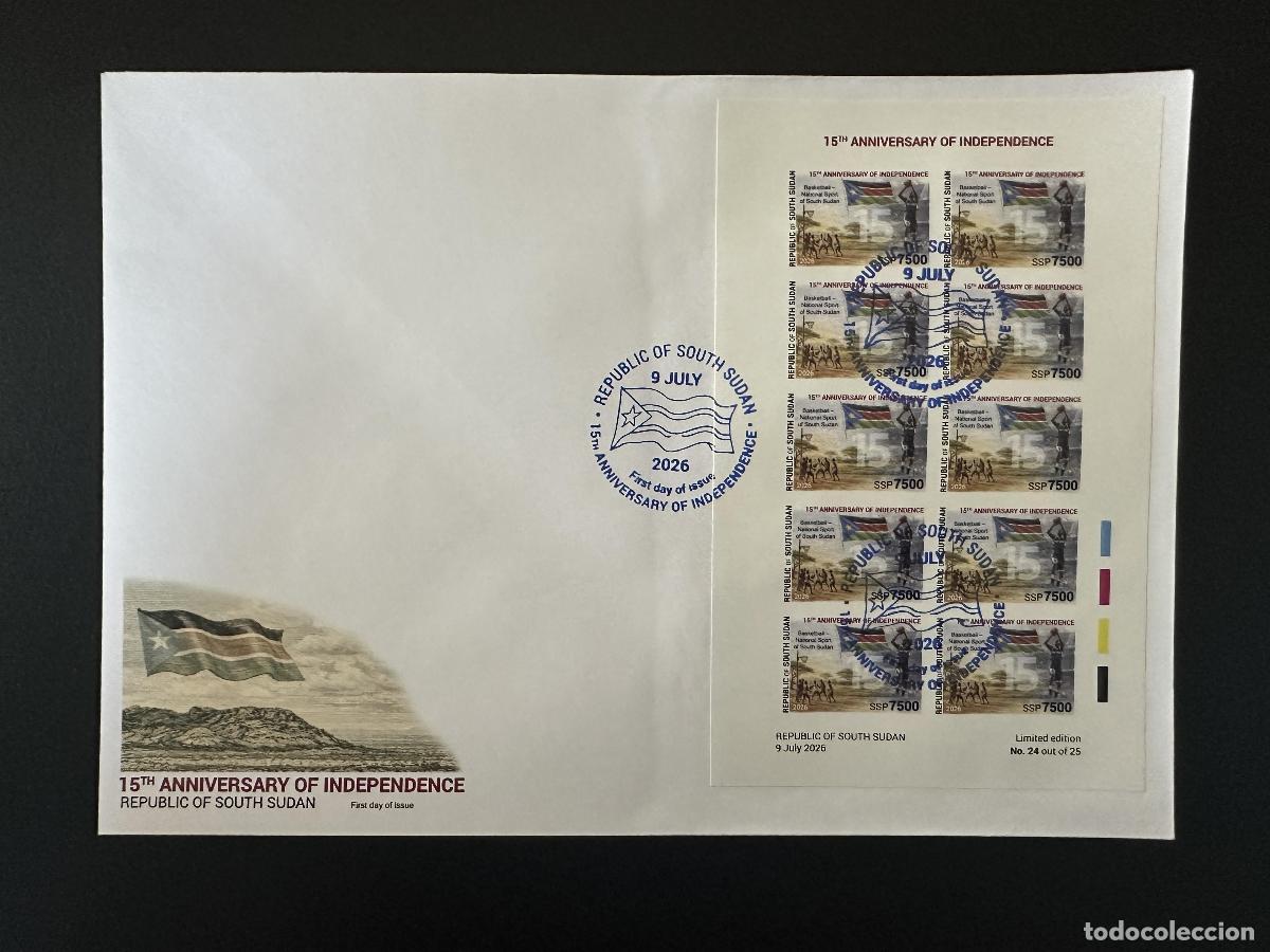 Sellos: Sud&aacute;n del Sur 2026 FDC ND IMPERF independencia baloncesto bandera