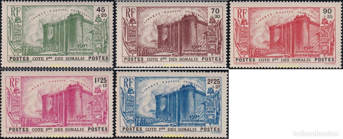 Sellos: 762352 MNH COSTA DE LOS SOMALIS 1939 150 ANIVERSARIO DE LA REVOLUCION FRANCESA