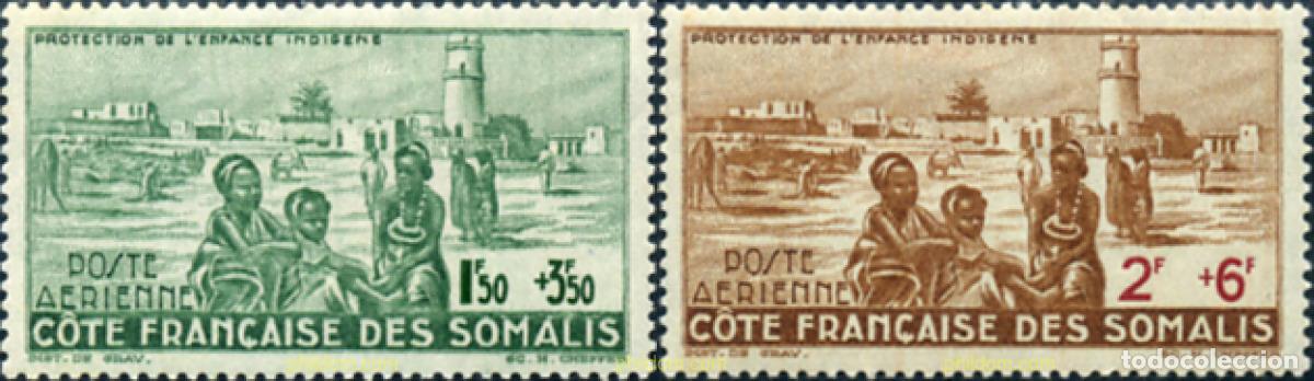 Sellos: 343991 HINGED COSTA DE LOS SOMALIS 1942 PROTECCION DE LA INFANCIA