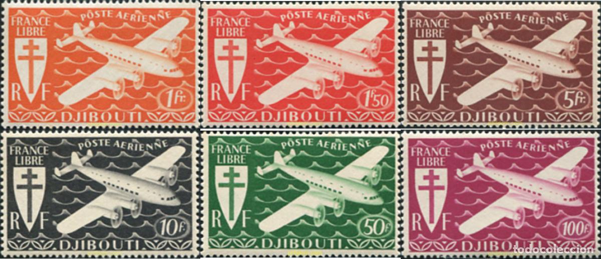 Sellos: 668167 MNH COSTA DE LOS SOMALIS 1941 SELLOS AEREOS, SELLOS DE LONDRES (DIJIBOUTU)