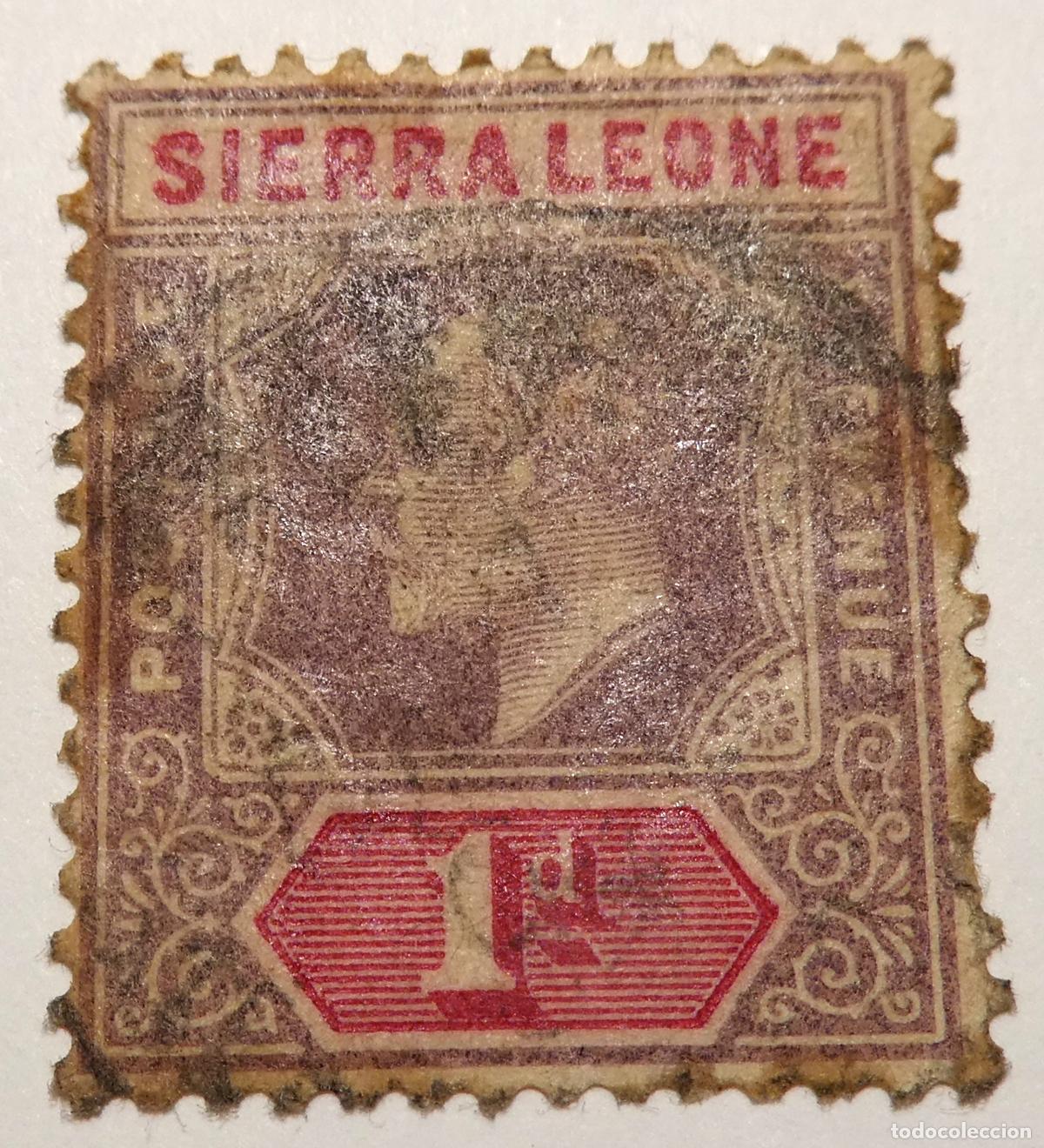 Sellos: Sello postal de Sierra Leona de un penique 1903 Eduardo VII