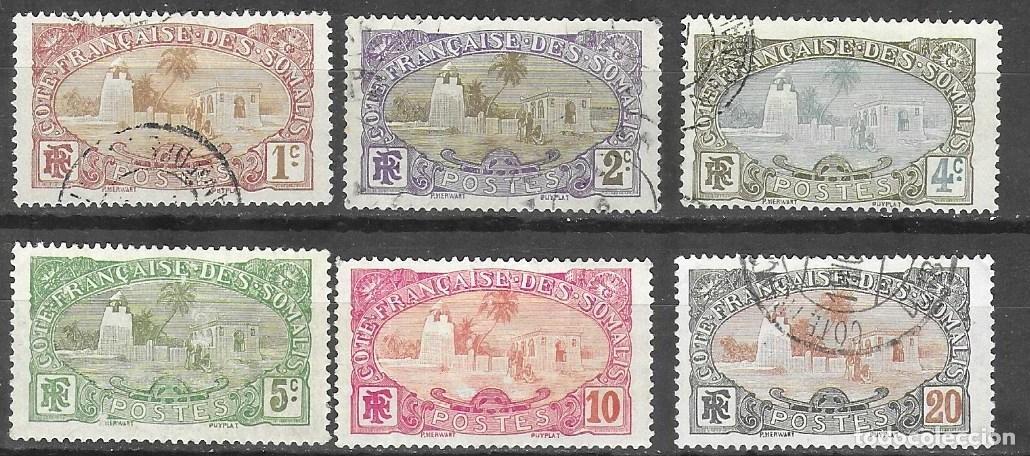 Sellos: SELLOS USADOS DE COSTA FRANCESA DE SOMALIA 1909, YT 67/ 72