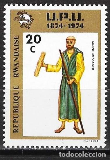 Sellos: Ruanda 1974 - Mi 661 - YT 600 - Monje mensajero - MNH**