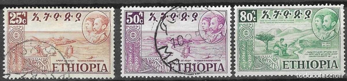 Sellos: SELLOS USADOS DE ETIOPIA 1950, YT 316 + 318 + 320