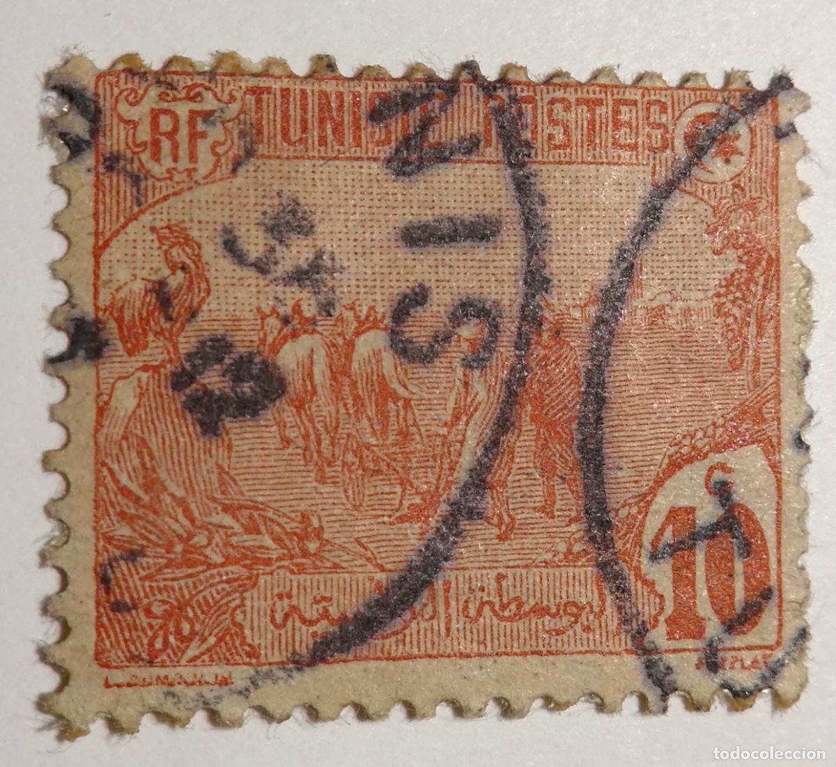Sellos: Sello postal de Tunez 10 centimos 1906