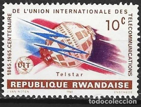 Sellos: Ruanda 1965 - Mi 114 - YT 108 - Sat&eacute;lite Telstar - MH*